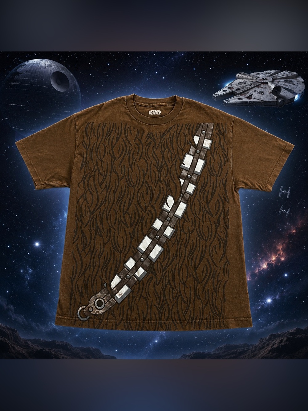 Star Wars Chewbacca Costume Graphic T Shirt Brown Adult XL Wookiee